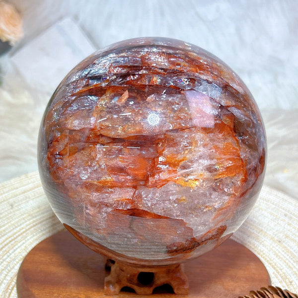 Red Rainbow Fire Quartz Ball-ToShay.org