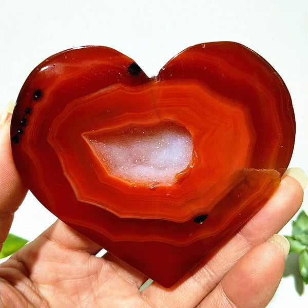Red Agate Geode Heart-ToShay.org