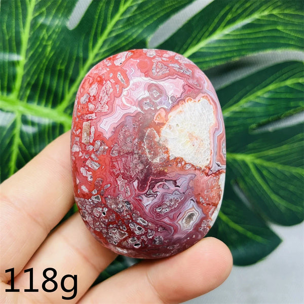 Red Crazy Agate Palm Stone-ToShay.org