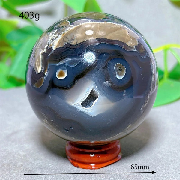 Green Fluorescent Volcanic Agate Ball-ToShay.org