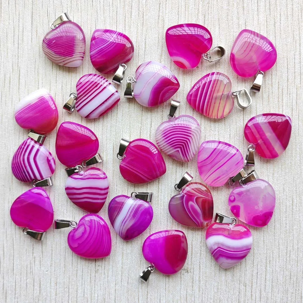 Pink Rose Stripe Onyx Heart-ToShay.org