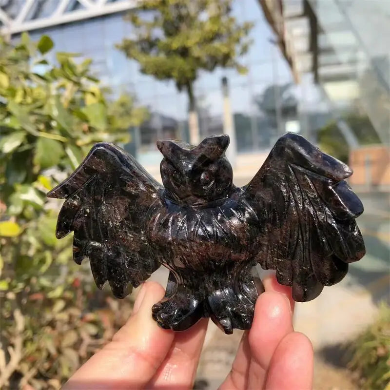 Red Garnet Stone Owl-ToShay.org