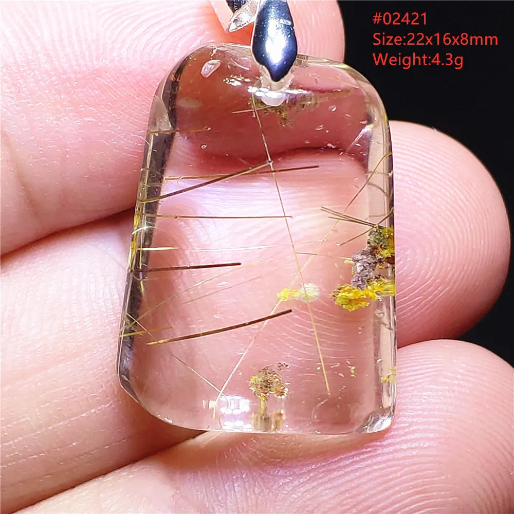 Gold Rutilated Quartz Pendant-ToShay.org