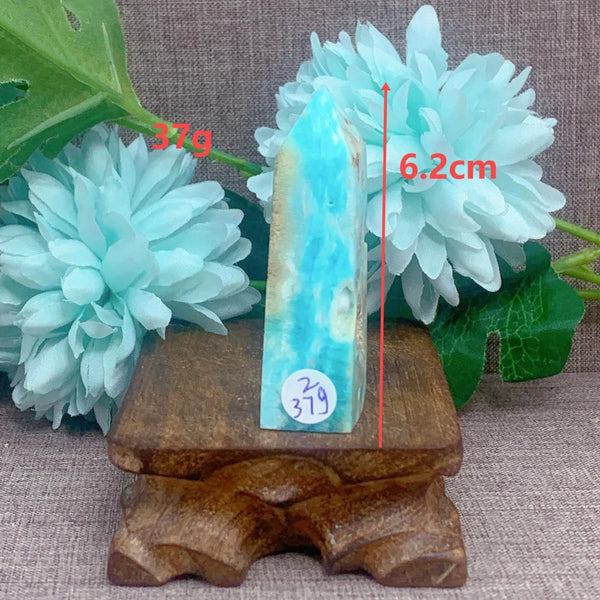 Blue Caribbean Calcite Point-ToShay.org