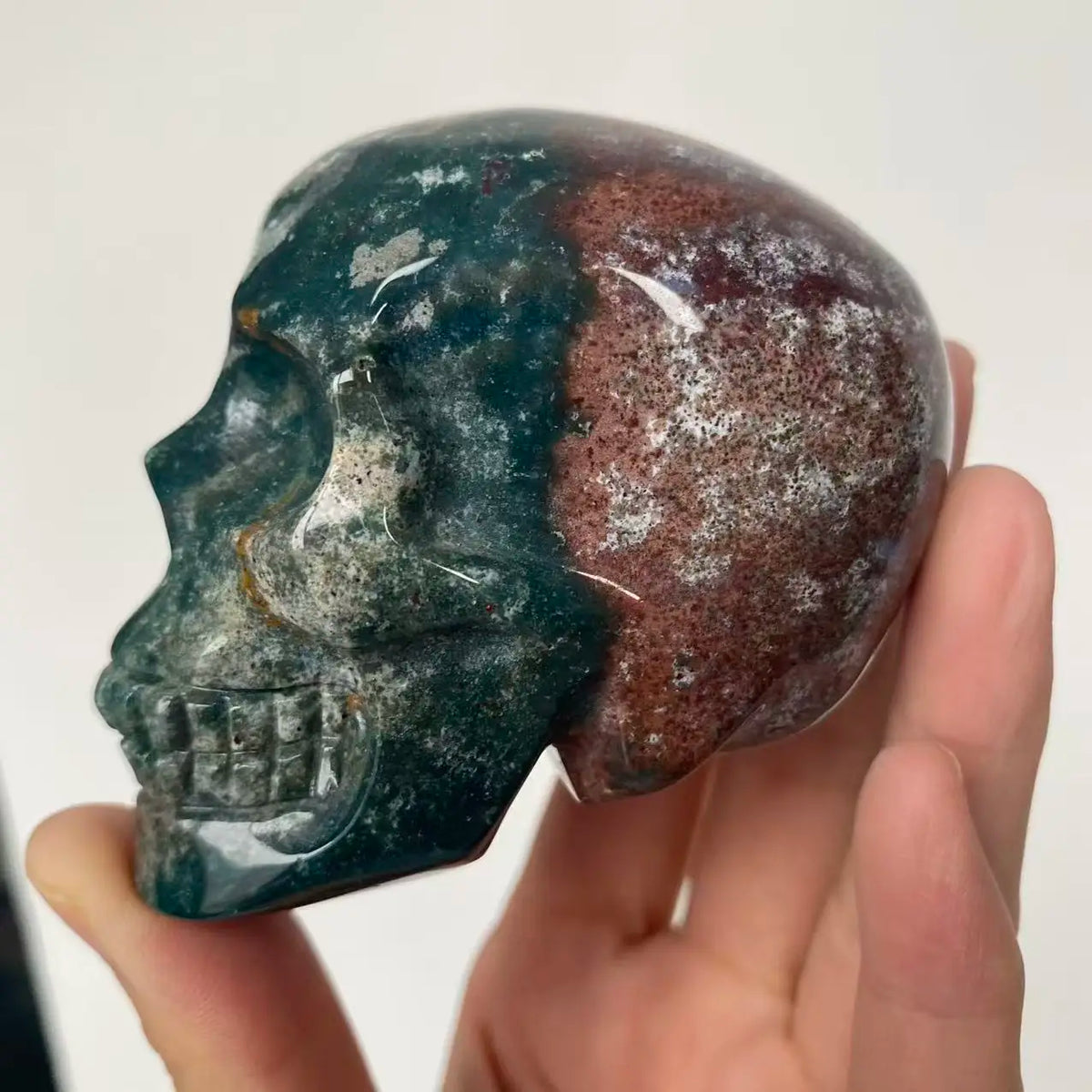 Green Ocean Jade Skull-ToShay.org