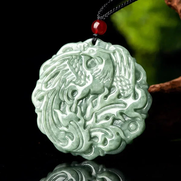 Green Jade Phoenix Pendant-ToShay.org