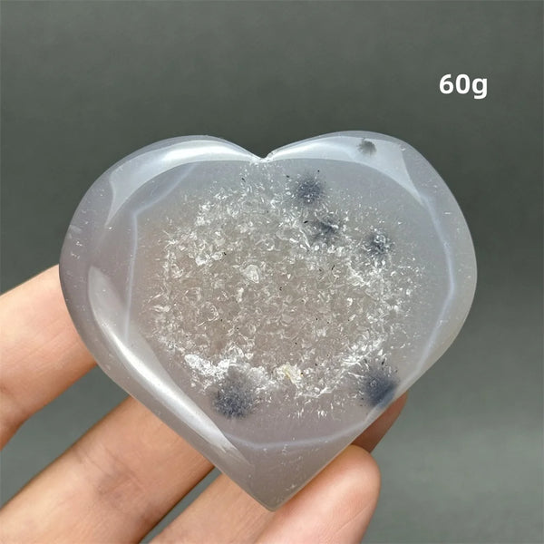 Grey Agate Geode Heart-ToShay.org