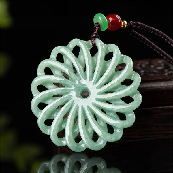 Green Jadeite Pinwheel Pendant-ToShay.org