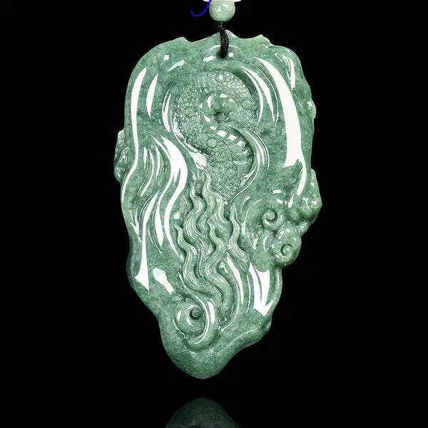 Green Jadeite Dragon Pendant-ToShay.org