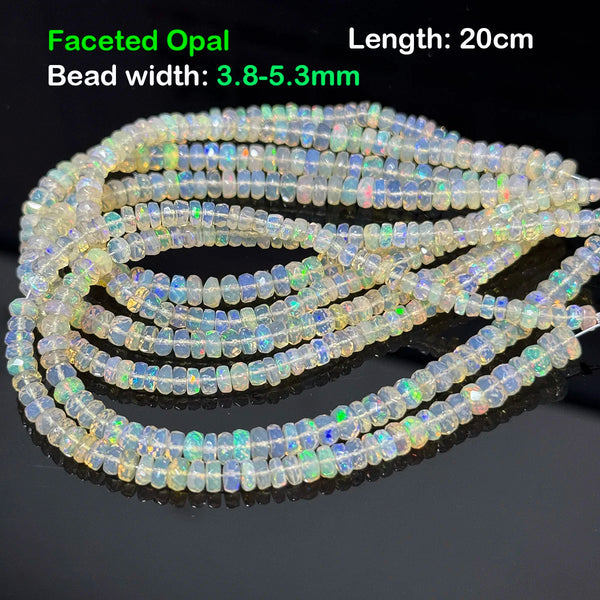 White Opal Rondelle Beads-ToShay.org