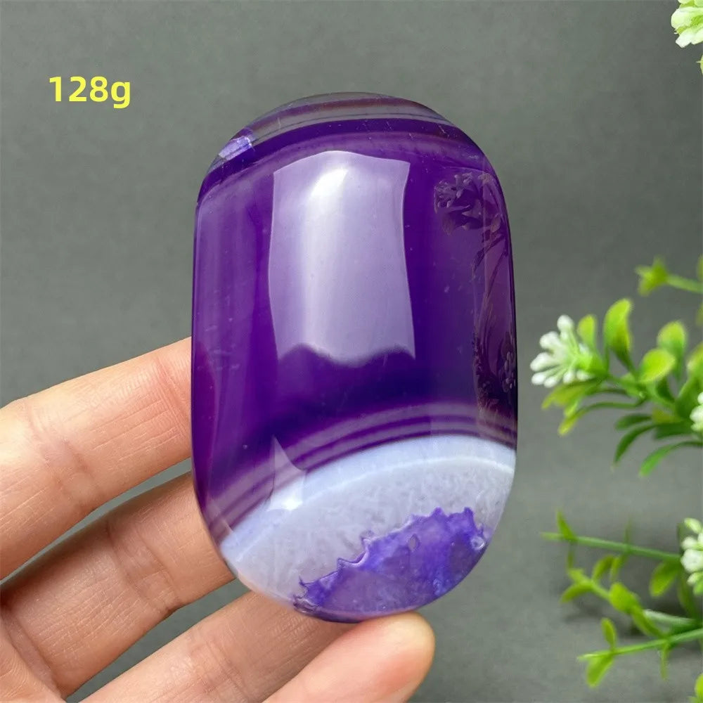 Purple Agate Palm Stone-ToShay.org