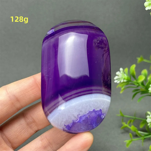 Purple Agate Palm Stone-ToShay.org
