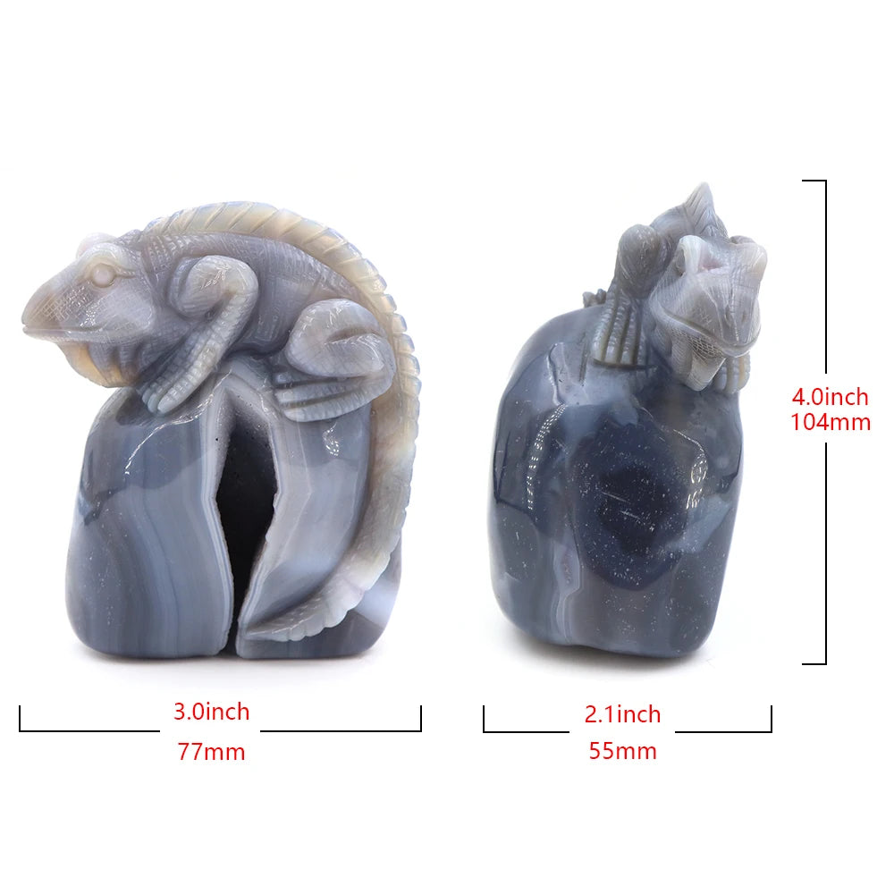 Grey Agate Geode Lizard-ToShay.org