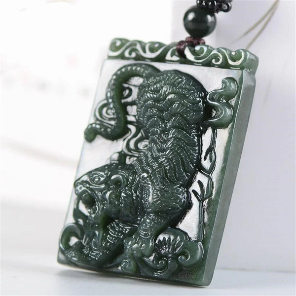 Green Jade Tiger Pendant-ToShay.org