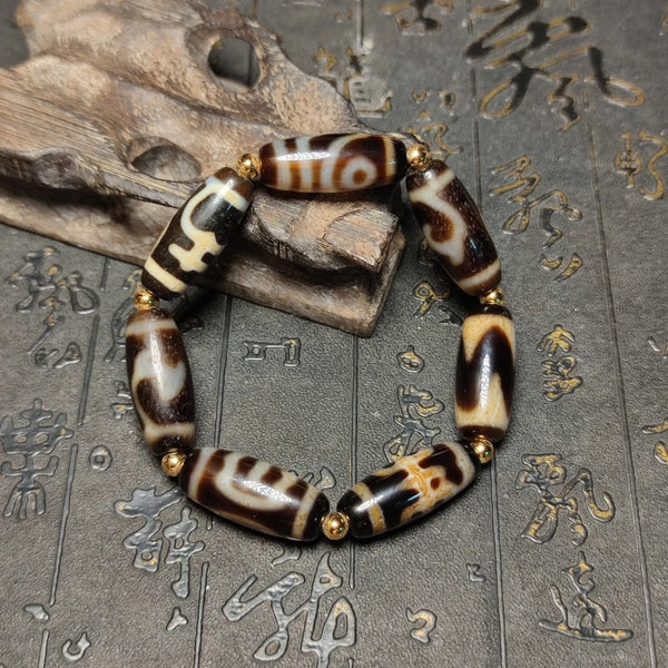 Tibetan Agate Dzi Bracelet-ToShay.org