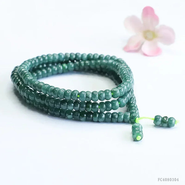 Green Emerald Stone Mala-ToShay.org