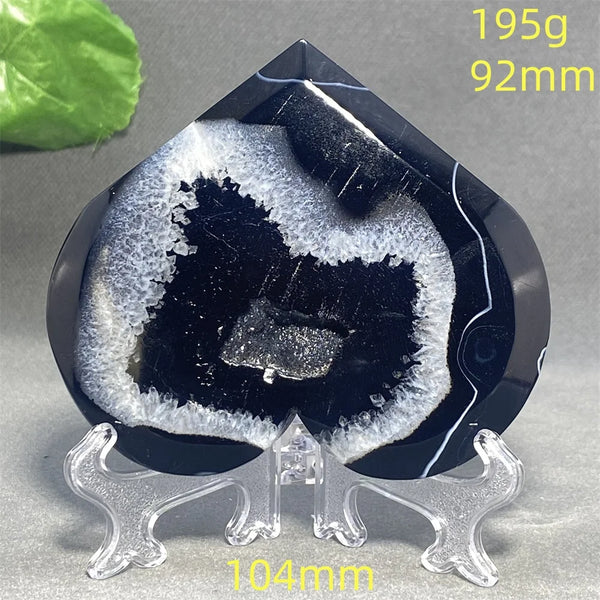 Black Agate Geode Heart-ToShay.org