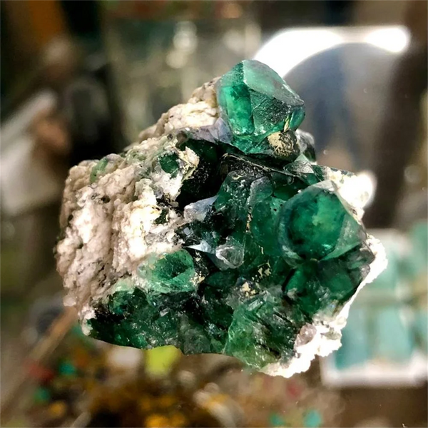 Green Fluorite Crystal Cluster-ToShay.org