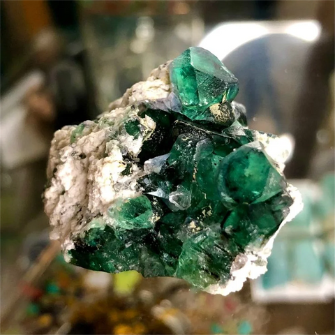 Green Fluorite Crystal Cluster-ToShay.org