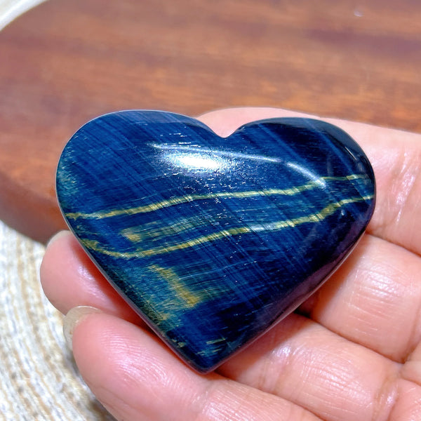 Blue Flash Tiger Eye Heart-ToShay.org