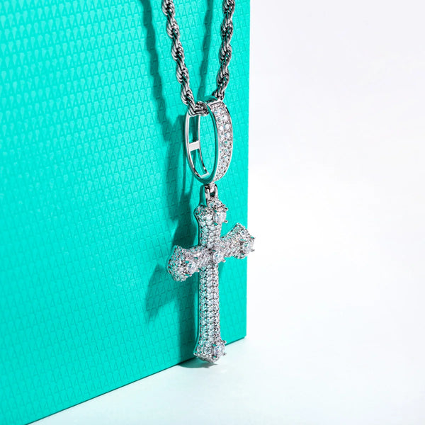 Silver Crystal Cross Pendant-ToShay.org