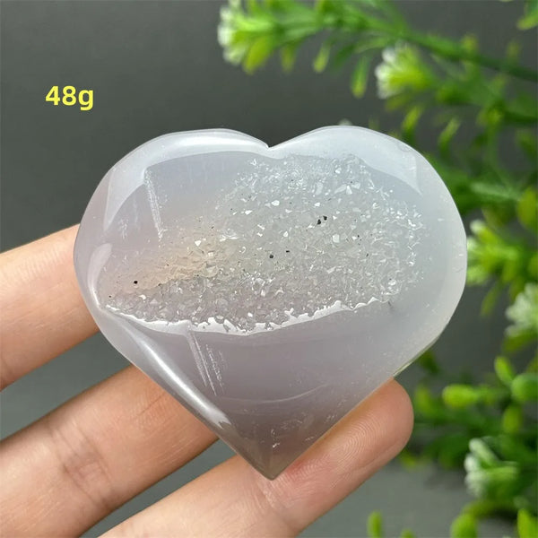 Grey Agate Geode Heart-ToShay.org