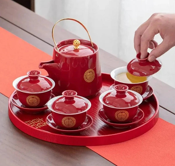 Red Ceramic Tea Sets-ToShay.org