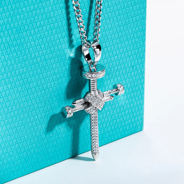 Silver Crystal Cross Pendant-ToShay.org