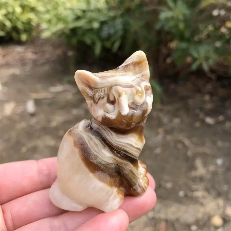 Brown Calcite Agate Cat-ToShay.org