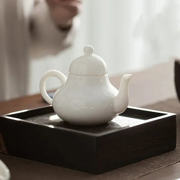 White Porcelain Teapot-ToShay.org