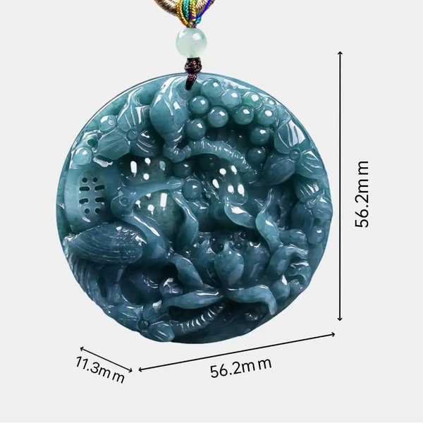Green Jadeite Lotus Pendant-ToShay.org