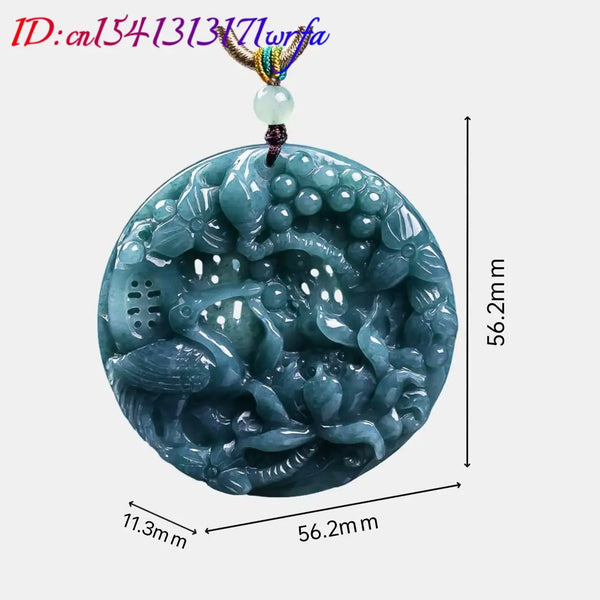 Blue Jadeite Lotus Pendant-ToShay.org