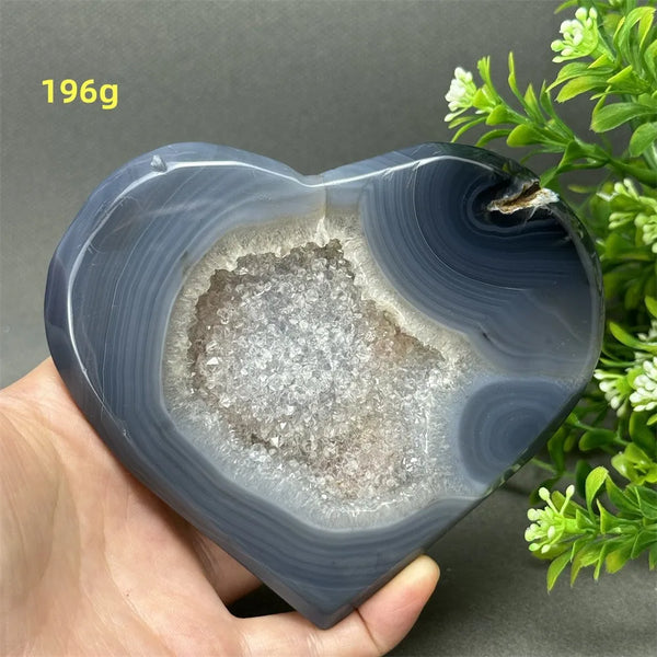 Grey Agate Geode Heart-ToShay.org