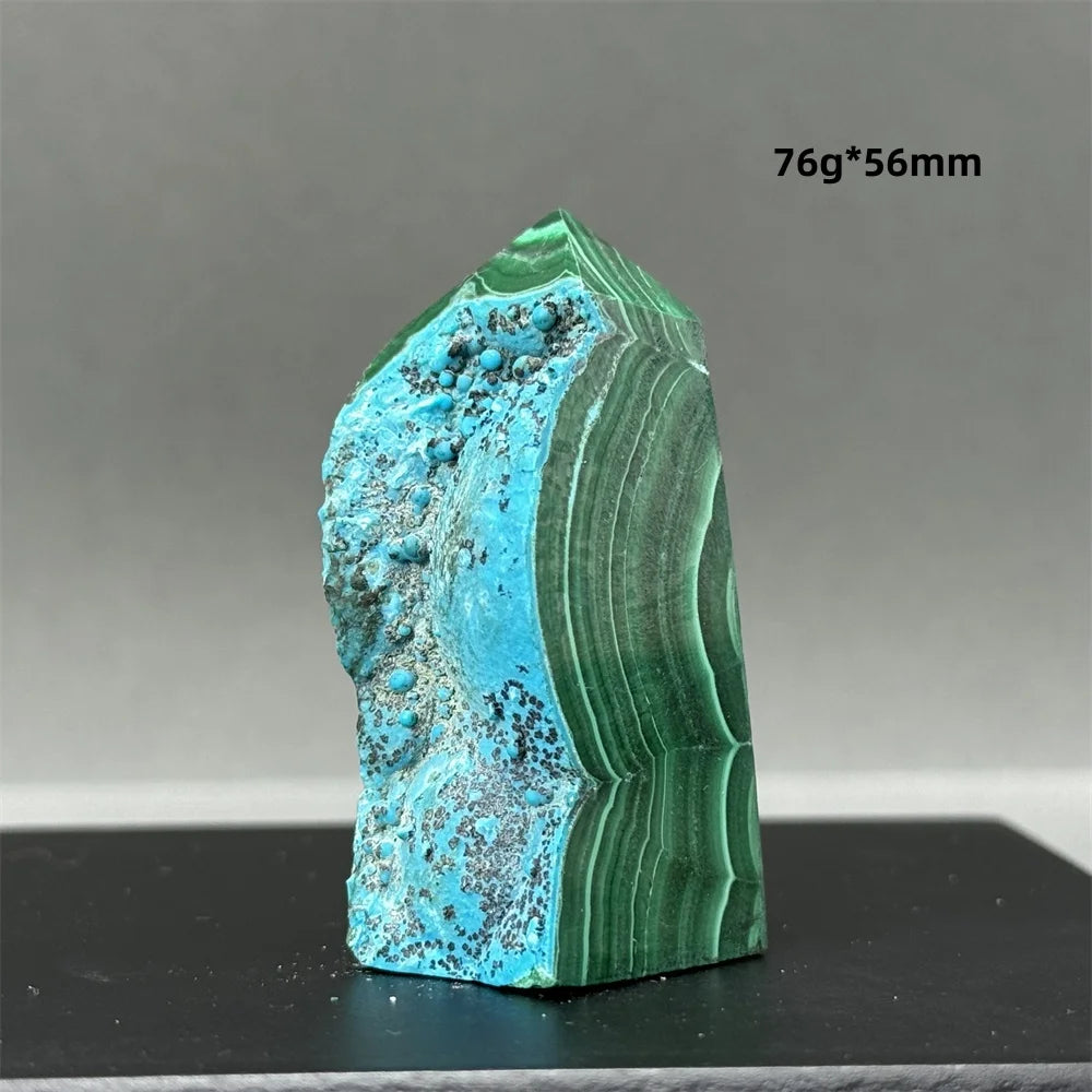 Blue Chrysocolla Malachite Point-ToShay.org