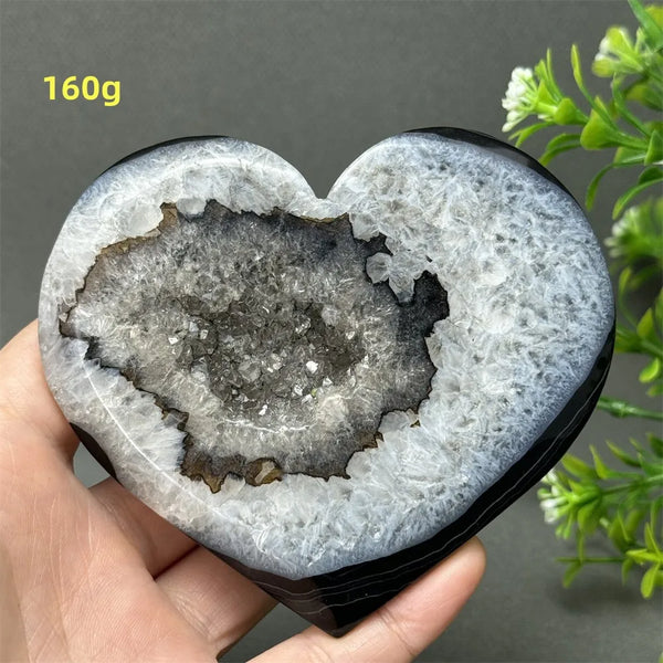 Black Agate Geode Heart-ToShay.org
