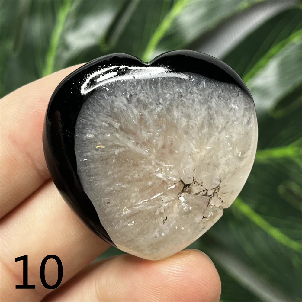 Black Agate Geode Heart-ToShay.org