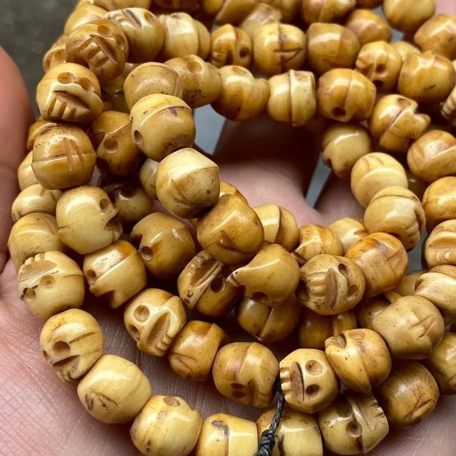 Tibetan Yak Bone Skull Mala-ToShay.org