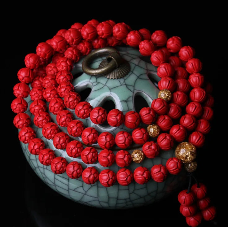 Red Cinnabar Lotus Beads-ToShay.org