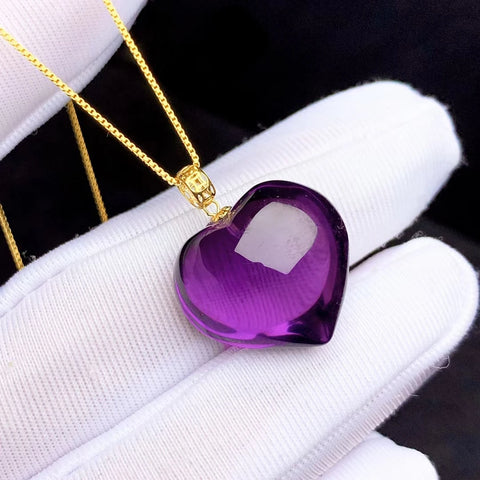 Purple Amethyst Heart Pendant-ToShay.org