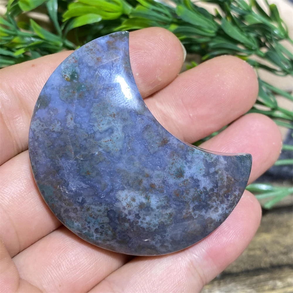 Green Moss Agate Moon-ToShay.org
