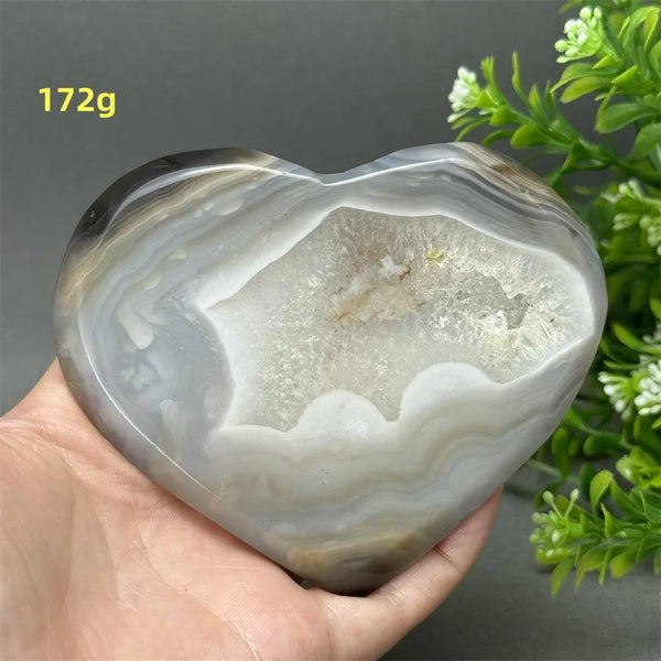 Grey Agate Geode Heart-ToShay.org