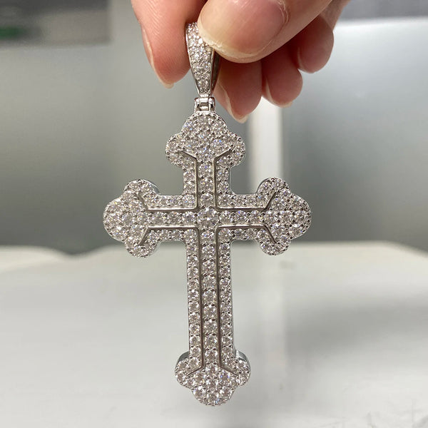 Silver Diamond Cross Pendant-ToShay.org