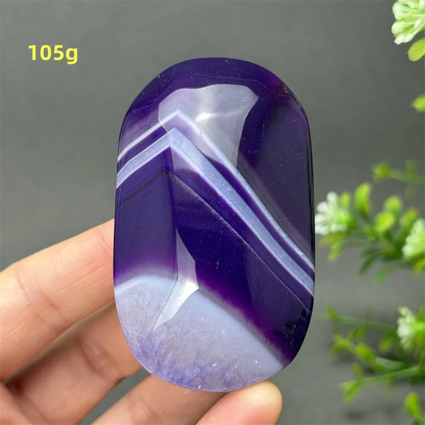 Purple Agate Palm Stone-ToShay.org
