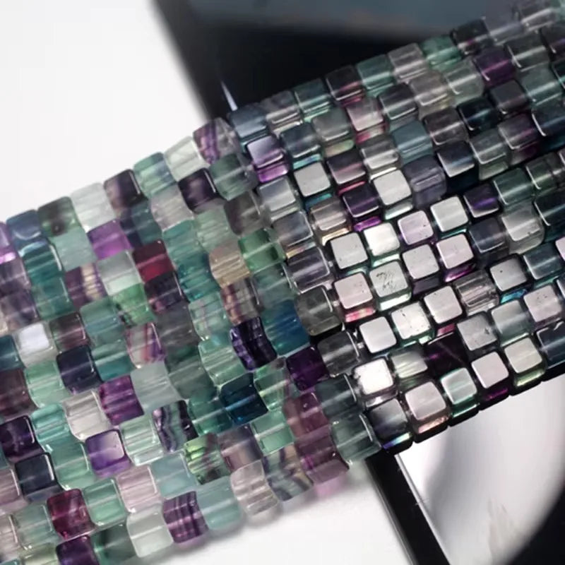 Rainbow Fluorite Cube Beads-ToShay.org