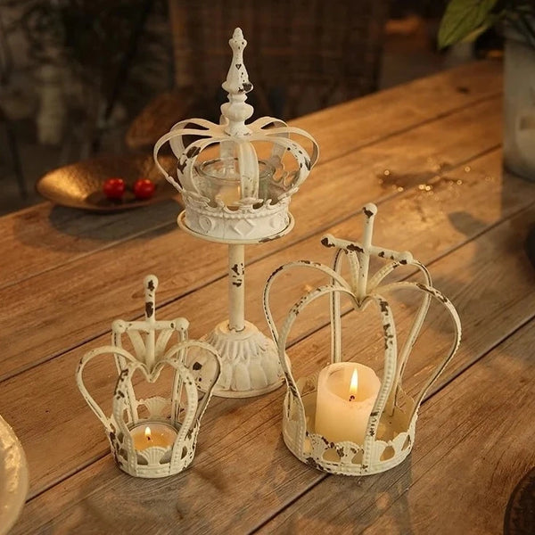 Ironwork Crown Candle Holders-ToShay.org