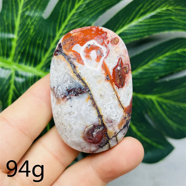 Red Crazy Agate Palm Stone-ToShay.org