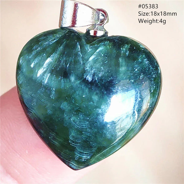 Green Seraphinite Heart Pendant-ToShay.org