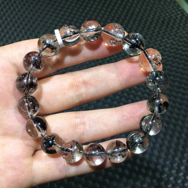 Black Herkimer Diamond Bracelet-ToShay.org