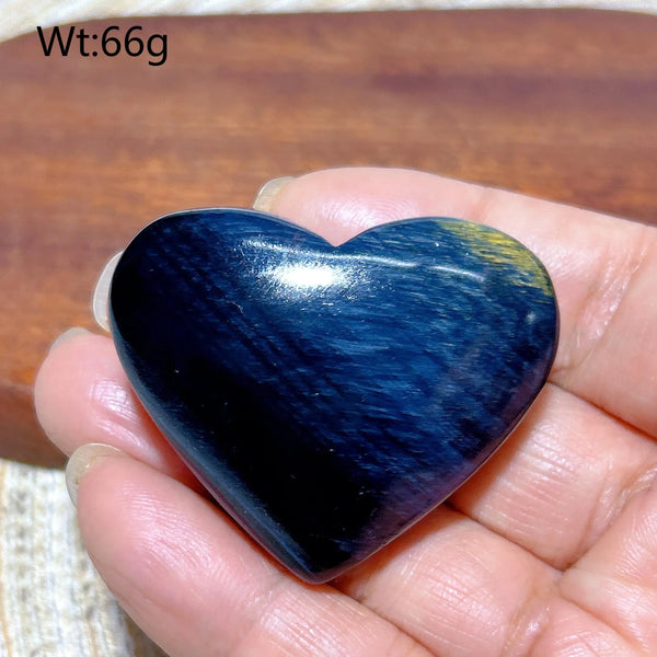 Blue Flash Tiger Eye Heart-ToShay.org