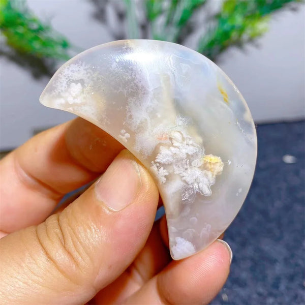 White Flower Agate Moon-ToShay.org